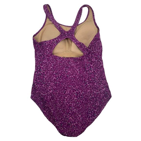 L.L. Bean Purple One Piece Swimsuit UPF 50+ Sun Protection Women's Size 14 Reg - Picture 4 of 9